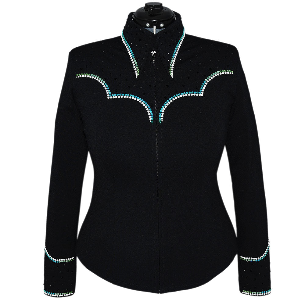 Show Clothes - Teal and Peridot Riding Jacket (M/L) - Lisa Nelle