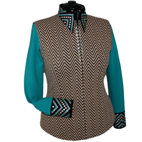 Zig Zag and Turquoise Show Shirt (XL/1X)
