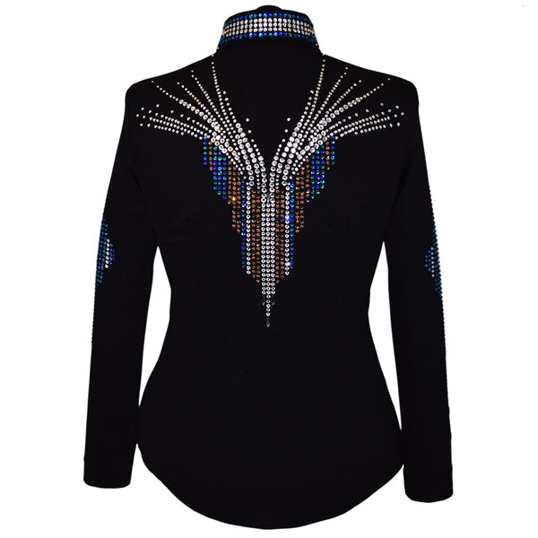 Show Clothes - Sapphire, Teal and Bronze Showmanship Jacket (L) - Lisa Nelle