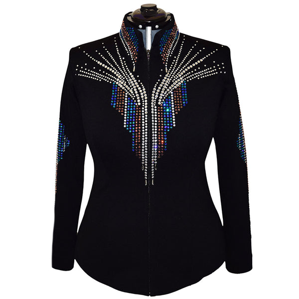 Show Clothes - Sapphire, Teal and Bronze Showmanship Jacket (L) - Lisa Nelle