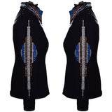 Show Clothes - Sapphire, Teal and Bronze Showmanship Jacket (L) - Lisa Nelle