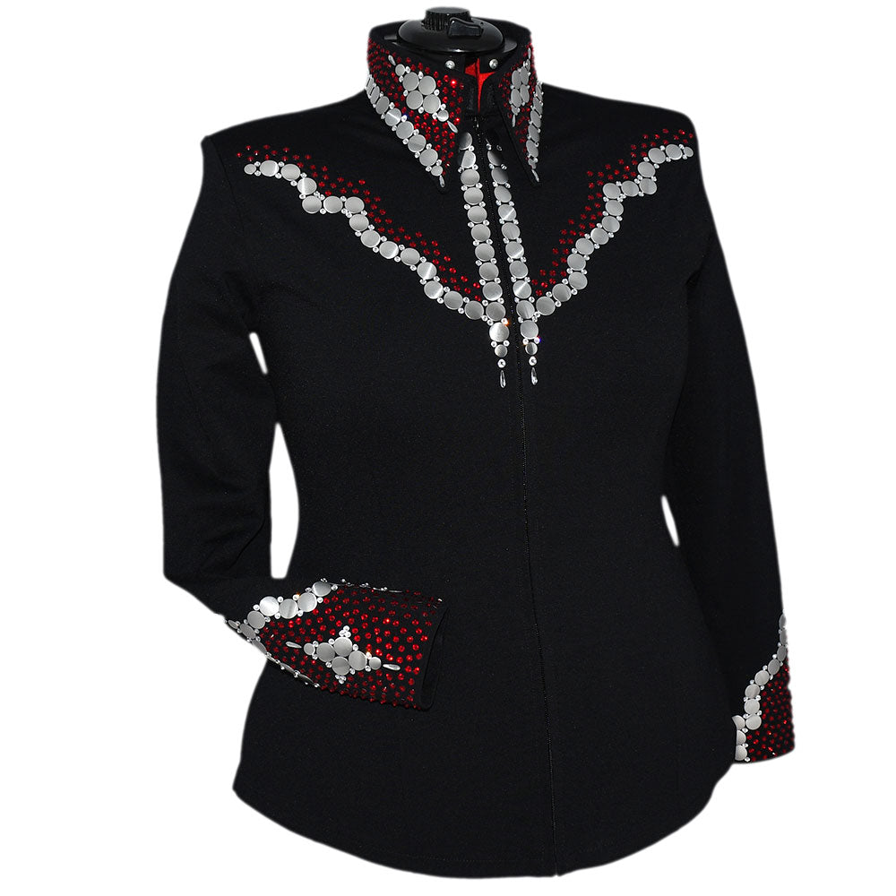 Show Clothes - Red and Silver All Day Jacket (2X) - Lisa Nelle
