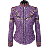 Show Clothes - Violet, Coral and Gold Show Shirt (XS) - Lisa Nelle