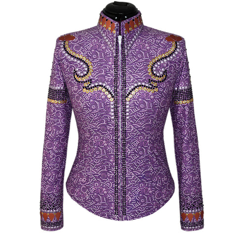 Violet, Coral and Gold Show Shirt (XS)