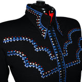 Show Clothes - Blue and Red Western Style Show Shirt (2X) - Lisa Nelle